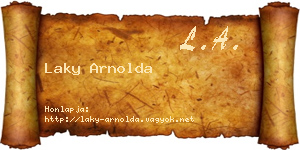 Laky Arnolda névjegykártya